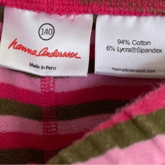 Lot of 2 striped Hanna Andersson soft pants - soft ruffle at bottom of leg - Picture 3 of 5